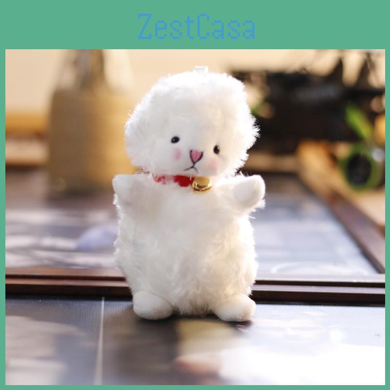 Adorable Mini Plush Sheep Toy Soft Stuffed Animal Bag Charm Cute Bell Lamb