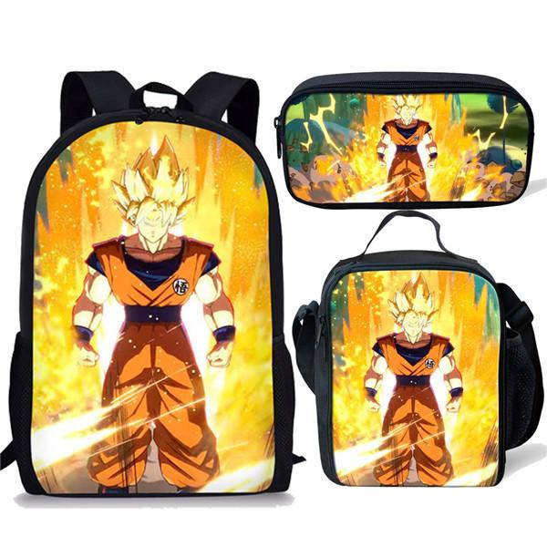Dragon Ball Backpack Set With Large Capacity Nylon School Bag And Pencil Case For Students