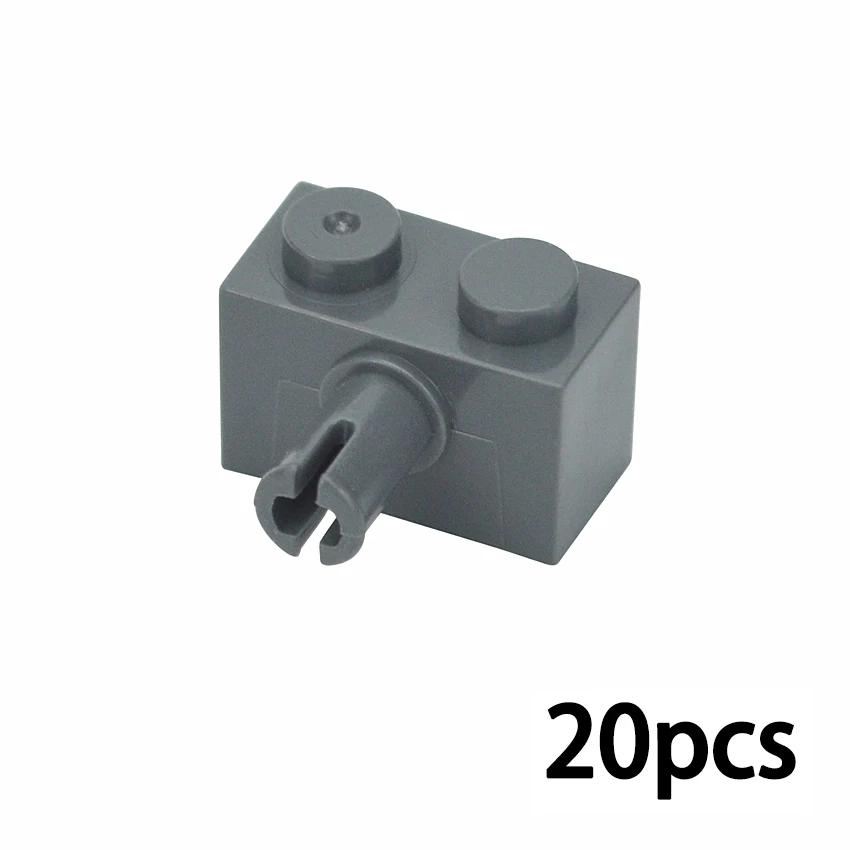 

20Pcs MOC Building Blocks 1 x 2 with Pin Thick Bricks Bulk Assmble Technical Particles DIY Enlighten Toys Compatible 2458