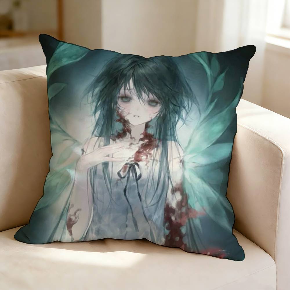 Visual Novel SSaya No UUta Cute SSaya Pillow Case Square DoubleSided Sofa Cushion Cover Bedroom Bedside Pillow