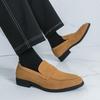 Men's Frosted Velvet Loafers: Large Size, British Style, Formal Business Leather Shoes