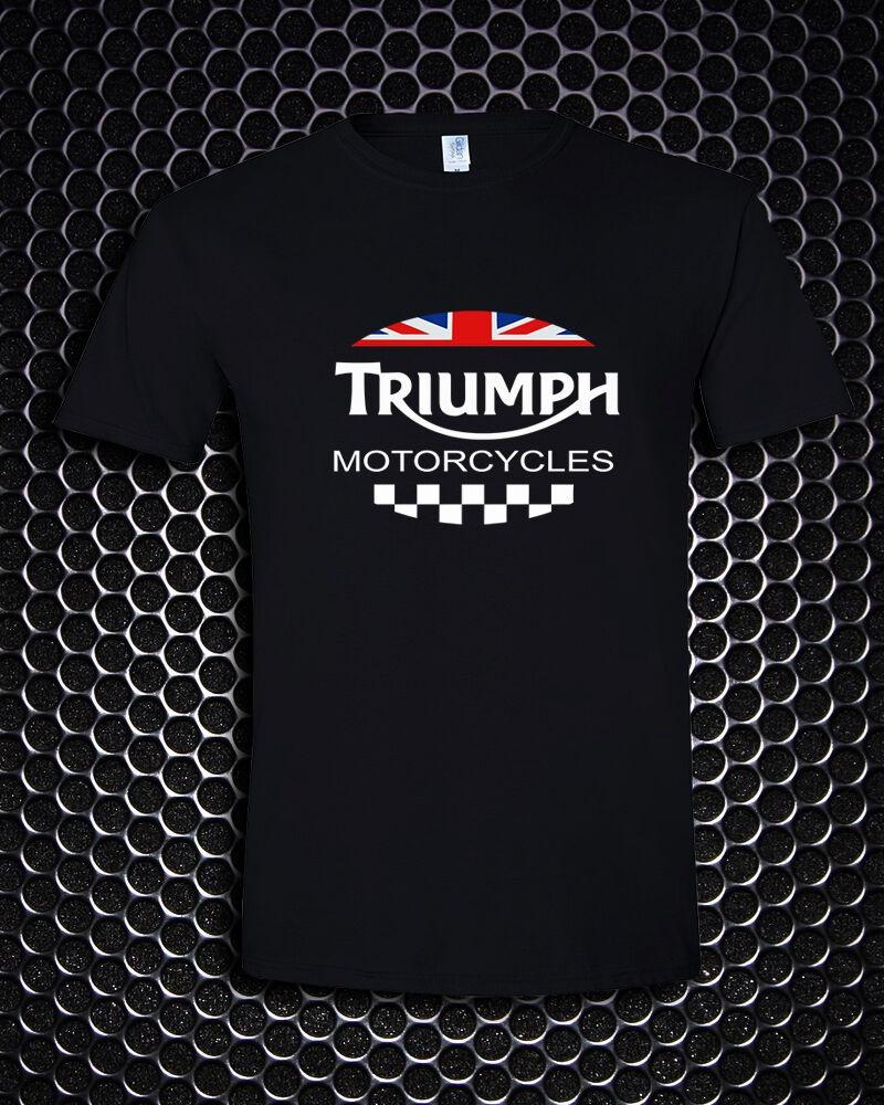 

Triumph Motorcycle Biker Uk United Kingdom Flag Logo Black Unisex T-Shirt