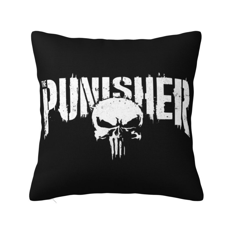 Custom Marvel Super Hero Punisher Skull Cushion Cover 40x40cm Comics Film Velvet Cute Throw Pillow Case for Sofa