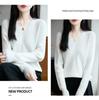Temperamental Minimalist Women's V-neck Slimming Sweater - Soft, Casual, Skin-friendly Knitted Base for Autumn/Winter.
