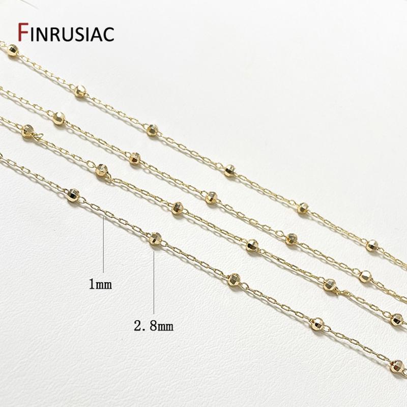

2026 New Trendy 14K Gold-Plated Polygonal Beaded Chain O-Shaped Thin Chain DIY Jewelry Making Accessories Bulk Wholesale Length 1 meter
