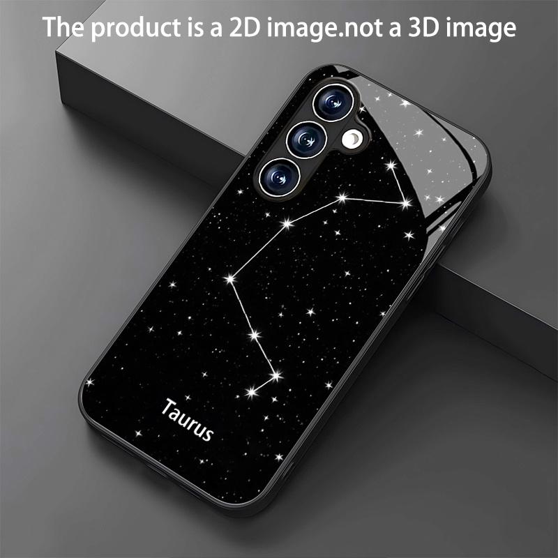 Taurus Constellation Starry Glass Case for Samsung Galaxy S26 S25 S24 S23 Ultra S22 Ultra S20 Ultra 56 A72 A73 5G