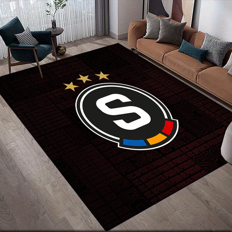 Tappeto Quadrato con Fantasia a Quadri AC Sparta Prague, Tappeto da Area, Tappeto per Soggiorno Camera da Letto Divano Sala Giochi Decorazione, Tappetino Antiscivolo