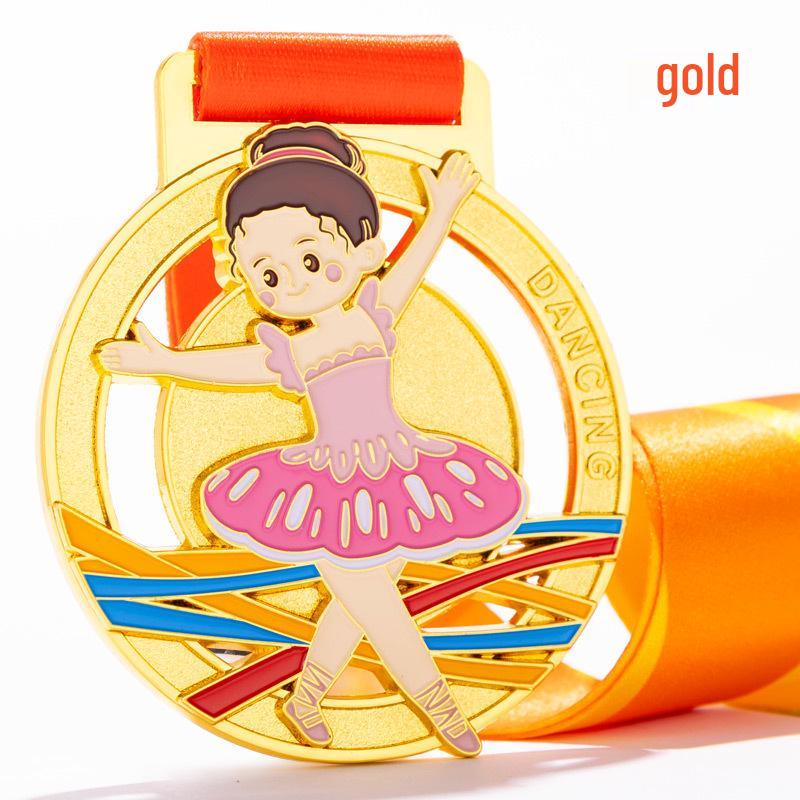 Custom Kindergarten Ballet & Dance Medal for School Competitions золотой