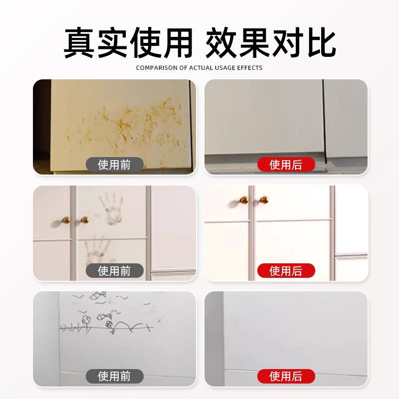 White furniture cleaner for removing stains, yellow fingerprints, skin feel, door cleaning, laundry, and cabinet doors