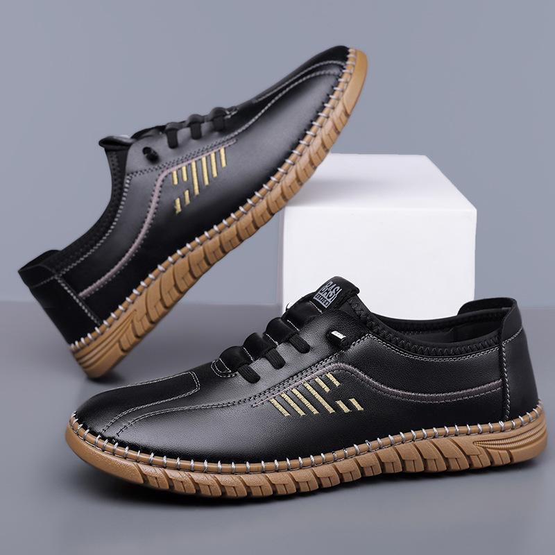 Fashion Big Size Fashion Casual Soft Leather Shoes for Men Solid Color Light Driving Shoes Male Spring Autumn New Designer Shoe Man