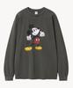 VTWO Vintage Wash Number One_ Mickey _ Long Sleeve Tee (Charcoal)