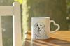 Kuvasz - cup with a dog, adorable cup with a heart-shaped handle, universal gift from the Art-Dog brand