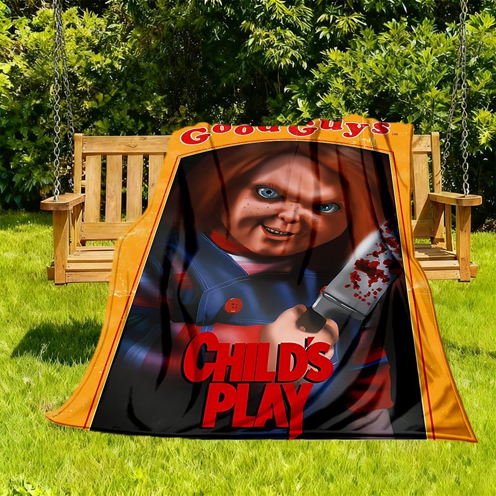 1ks Chucky Venkovní deka Lehký flanel, Měkká a teplá, Celoroční použití pro pohovku, Venku, Kempování, Obývací pokoj, Kancelář, Židli