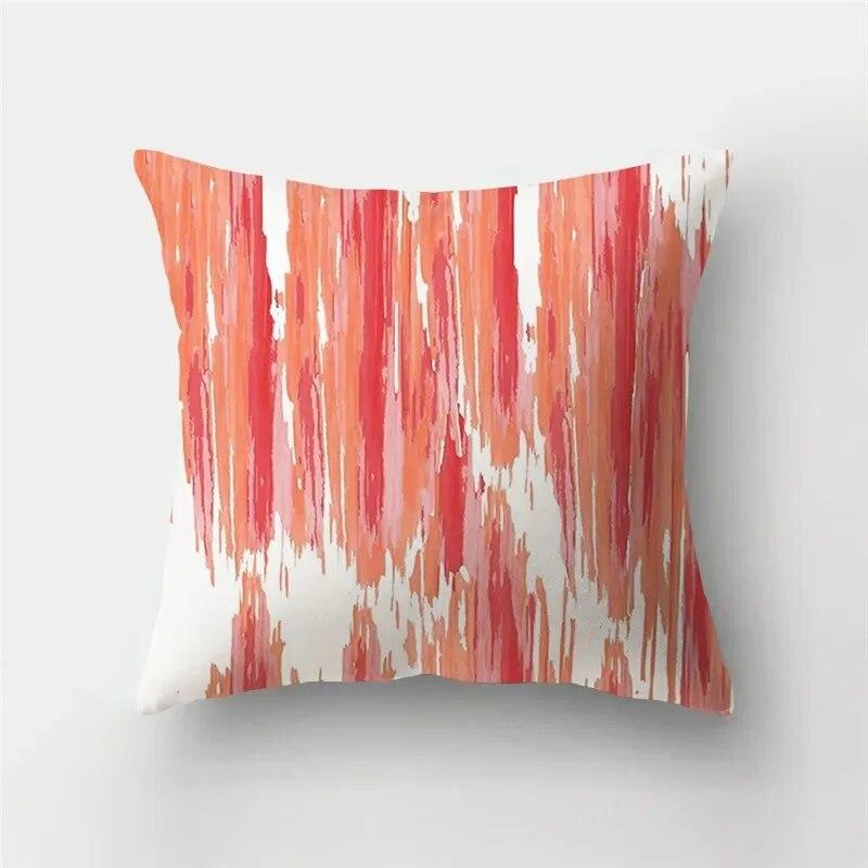 Nordic fashion geometric plant orange red pillowcase 45X45cm living room sofa cushion cover bedroom home decoration