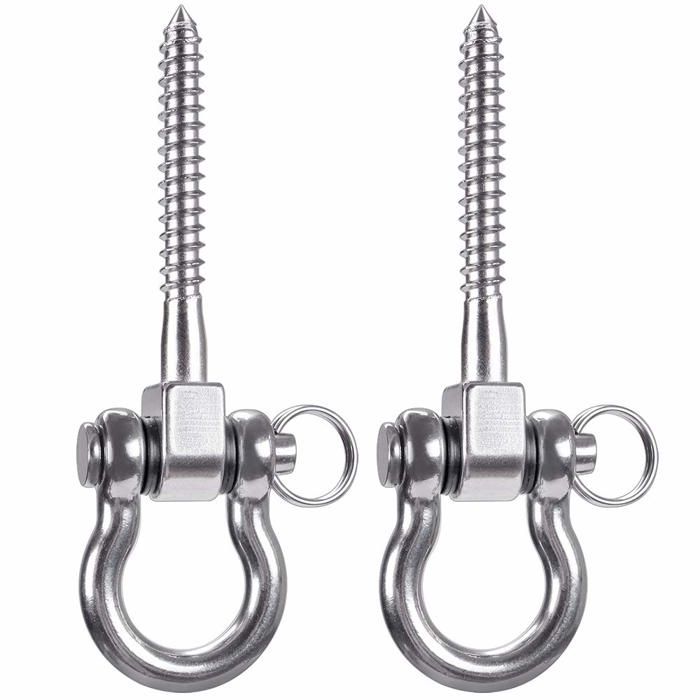 Crochet de plafond - AIMOONSA - Kit 2 SUS304 - Acier inoxydable - Capacité 3600 lb - Pivot 180°