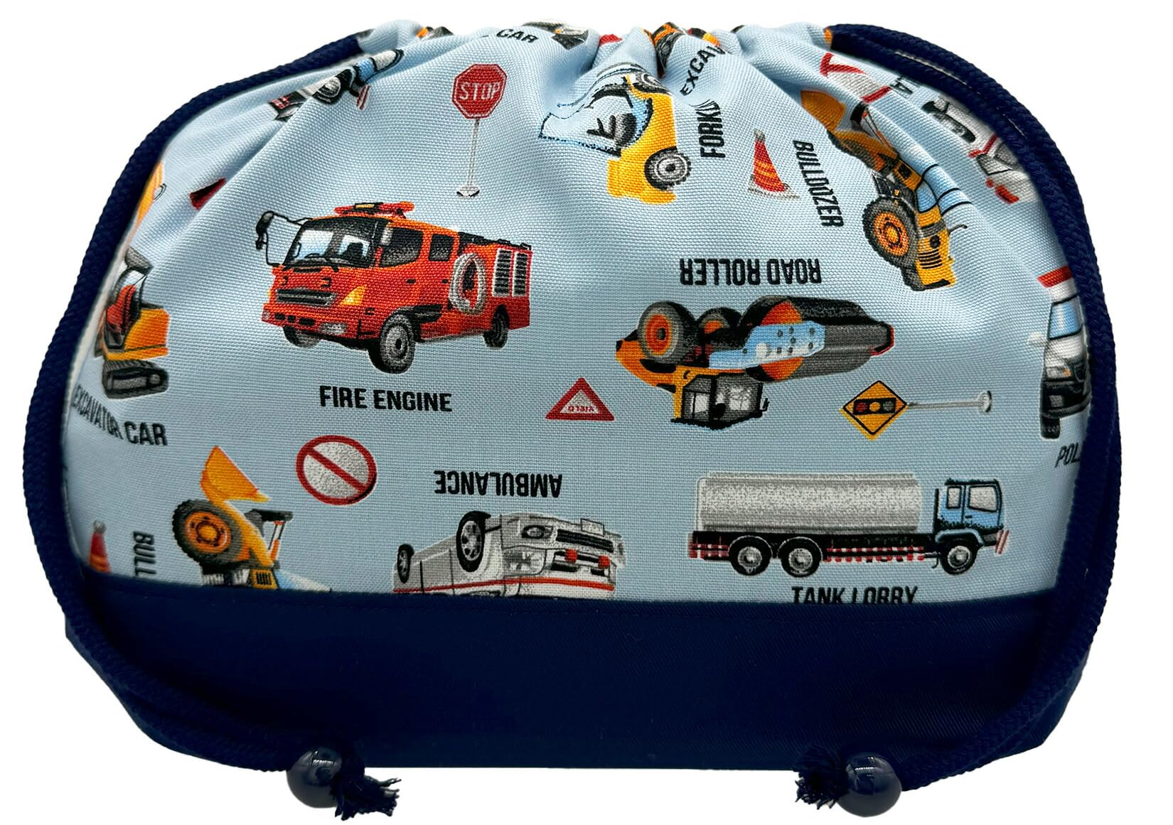 

Miwaki Lunch Bag, Medium, Drawstring, for Boys, with Bento Box and Cup Holder, Gusseted, Suitable for Elementary School, Kindergarten, and Daycare,