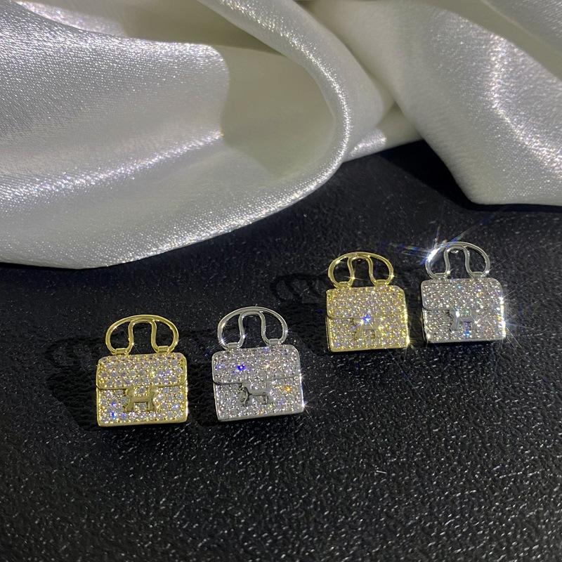 Elegant Korean Style Mini Hoop Earrings with Full Diamonds for Women - Simple, Versatile, and Fashionable