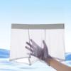 30G Silky Smooth Transparent Ice Silk Sexy Men'S Underwear Ultra-Thin Cool Quick-Drying Large Size Four-Corner Boxer Underwear