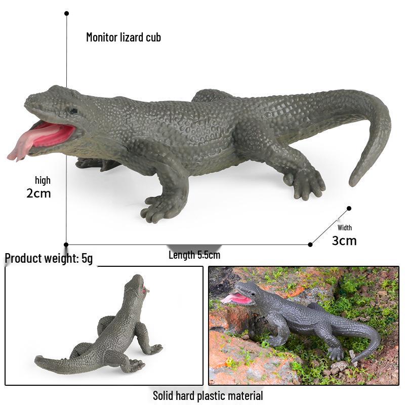 Kids Cognitive Reptile Model: Chameleon, Horned Lizard, Green Iguana, Solid Animal Ornament.