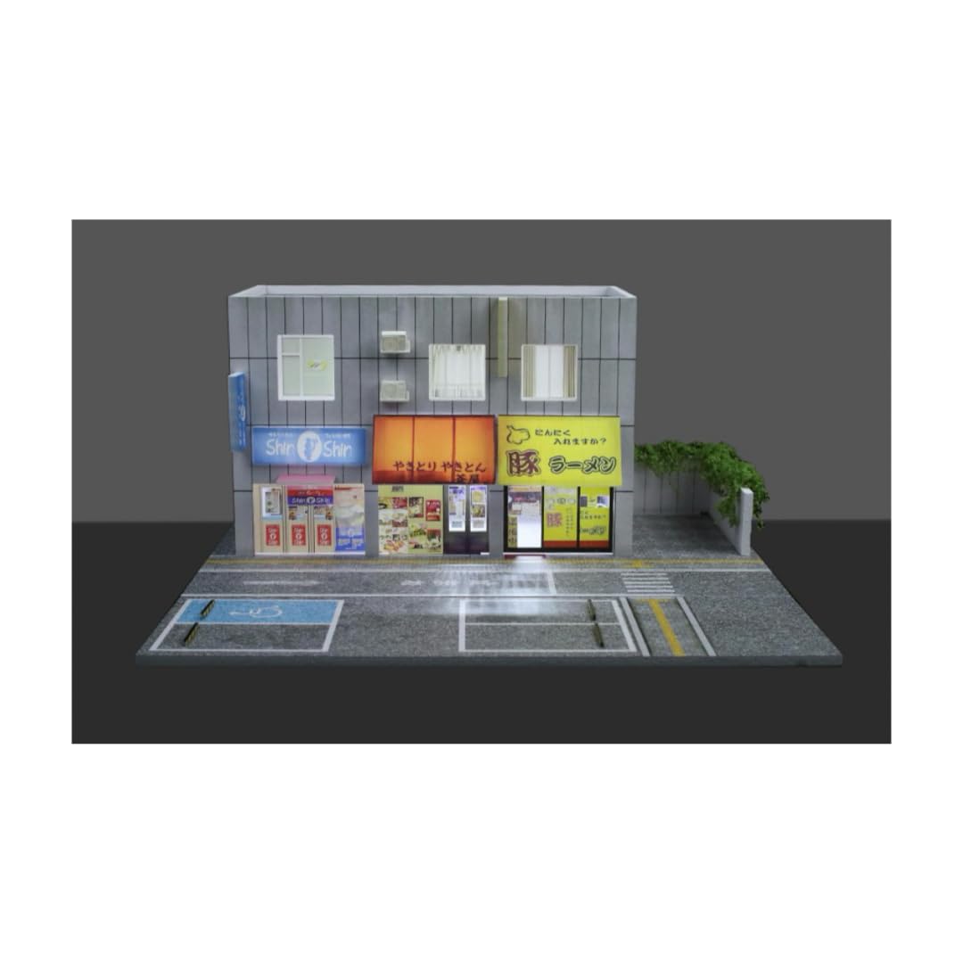 

scale Japanese Street Model MO936414 Moreart Parking Pit Garage Diorama with Miniature Cars 1/64 [Used] сірий колір