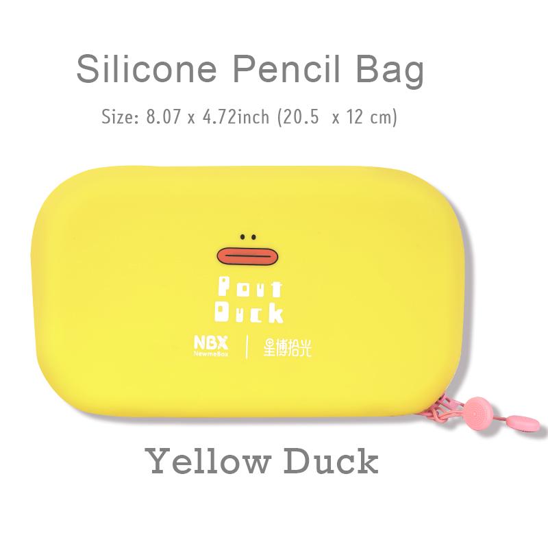 Silicone Pencil Case NewmeBox Pen Holder Make Up Bag Stationery Organizer School Kid Student Waterproof