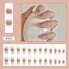 Artificial Nails Long Gradient Nude Color Wearable Nails Temperament Blush Nail Art Pieces Clean Whitening Minimalist Pure Desire 24 Pieces