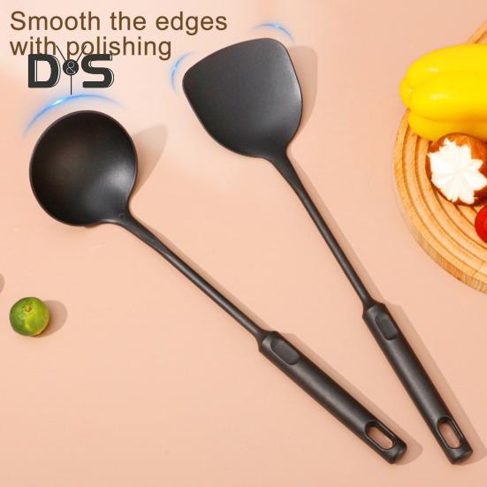 Wok Spatula And Ladle Set Extended Handle Spatula Smooth Edges Soup Spoon Scratch-free Cooking Utensil