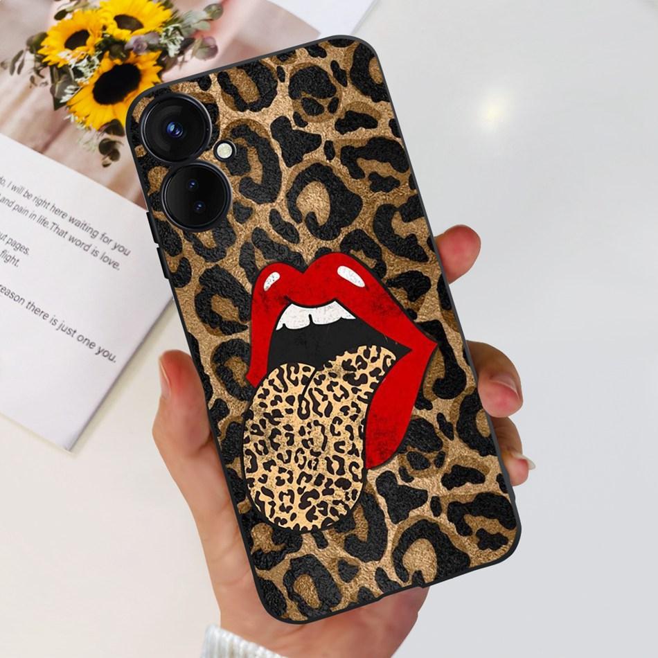 For Tecno Spark 9 Pro KH7 KH7n Cute Cartoon Phone Case For Tecno Spark 9Pro Black Silicone Soft TPU Cases