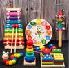 Kids 8-Note Xylophone Lacing Clock Rainbow Tower Four Sets Column Shape Board Worm Twist Baby Educational Toy MHWJ-003