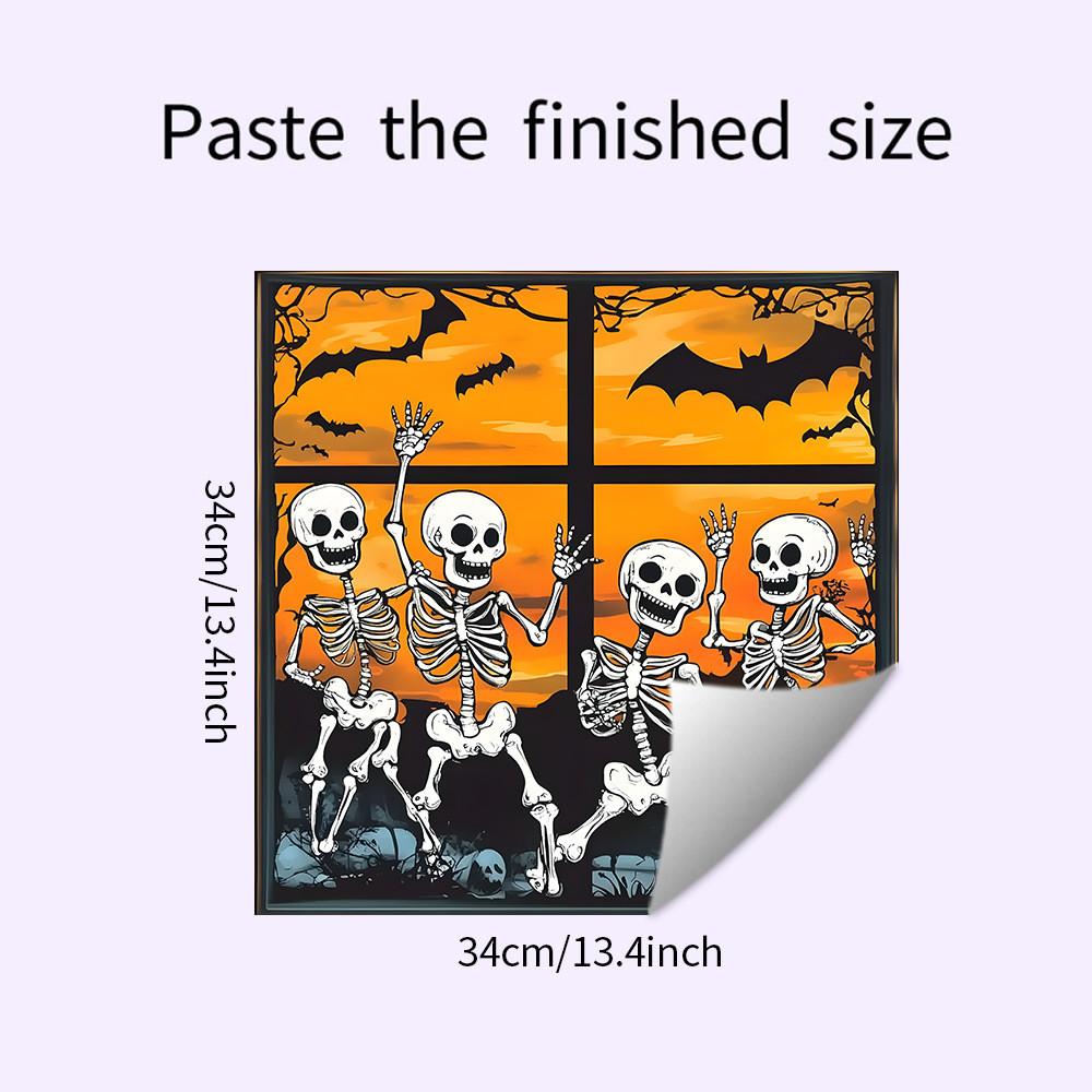 Halloween Sun Setting Skull Bat Celebrations Glass Cabinets Home Stickers Decor