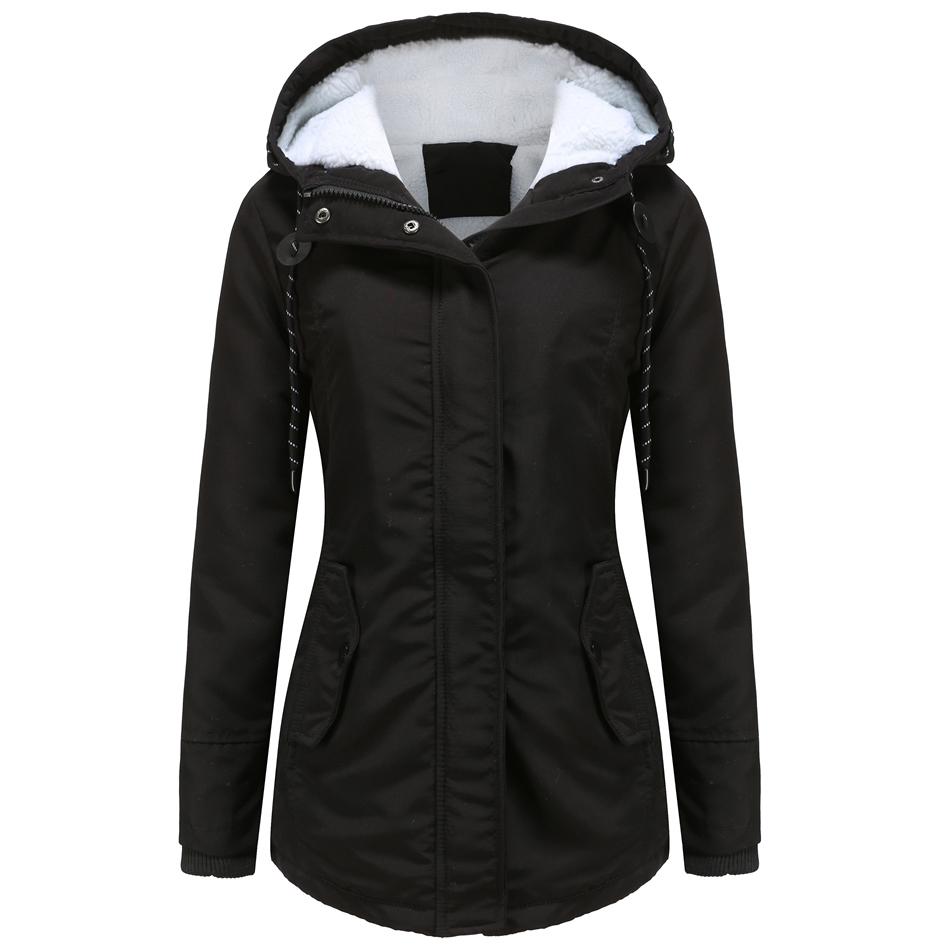Parka da donna Giacca lunga calda taglia plus Giacca calda Inverno Giacca calda con cappuccio spessa