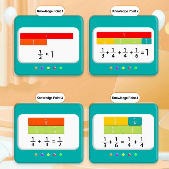Magnetic Score Book for Students Visual Interactive Learning Tool with Strong Magnets Educational Fraction Puzzle for Classroom And Travel