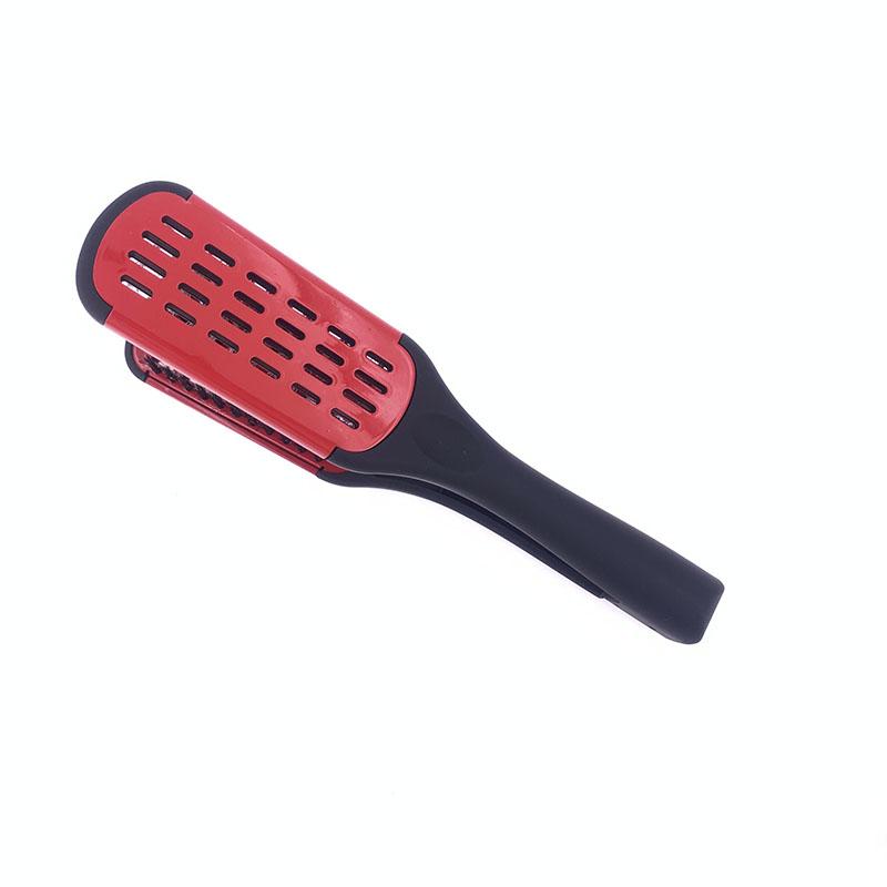 Pro Friseur Glätteisen Nylon Haarglättung Doppelbürsten V Form Kamm Klemme Nicht Weh Styling Werkzeuge DIY Hause