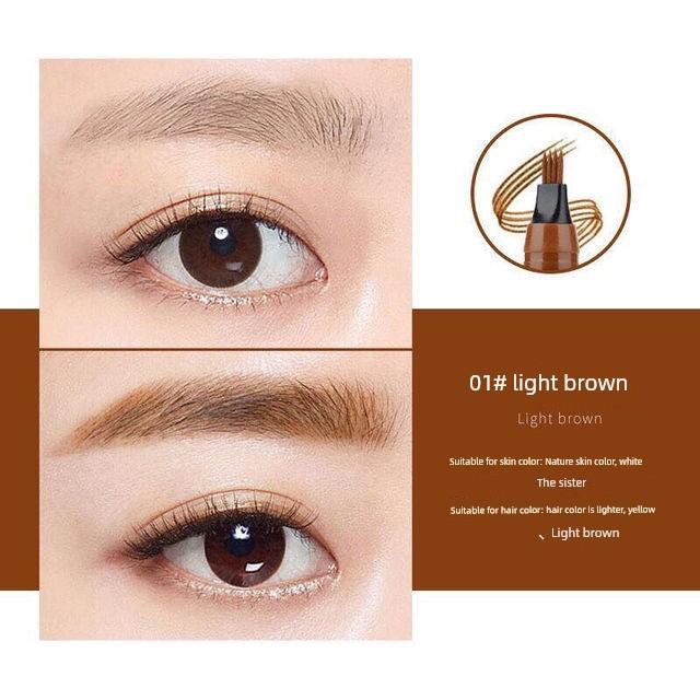 SUAKE Water Eyebrow Pencil Native Four-Head Fork Wild Eyebrow Artificial Durable Waterproof and Sweatproof Nature Vivid Non-Decolorizing