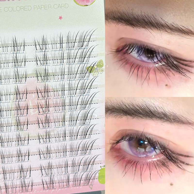 24/48/80 Clusters Glue-free False Eyelashes Easy To Rebound No Need To Remove Segmented Thin Stems for Novice DIY False Eyelashe