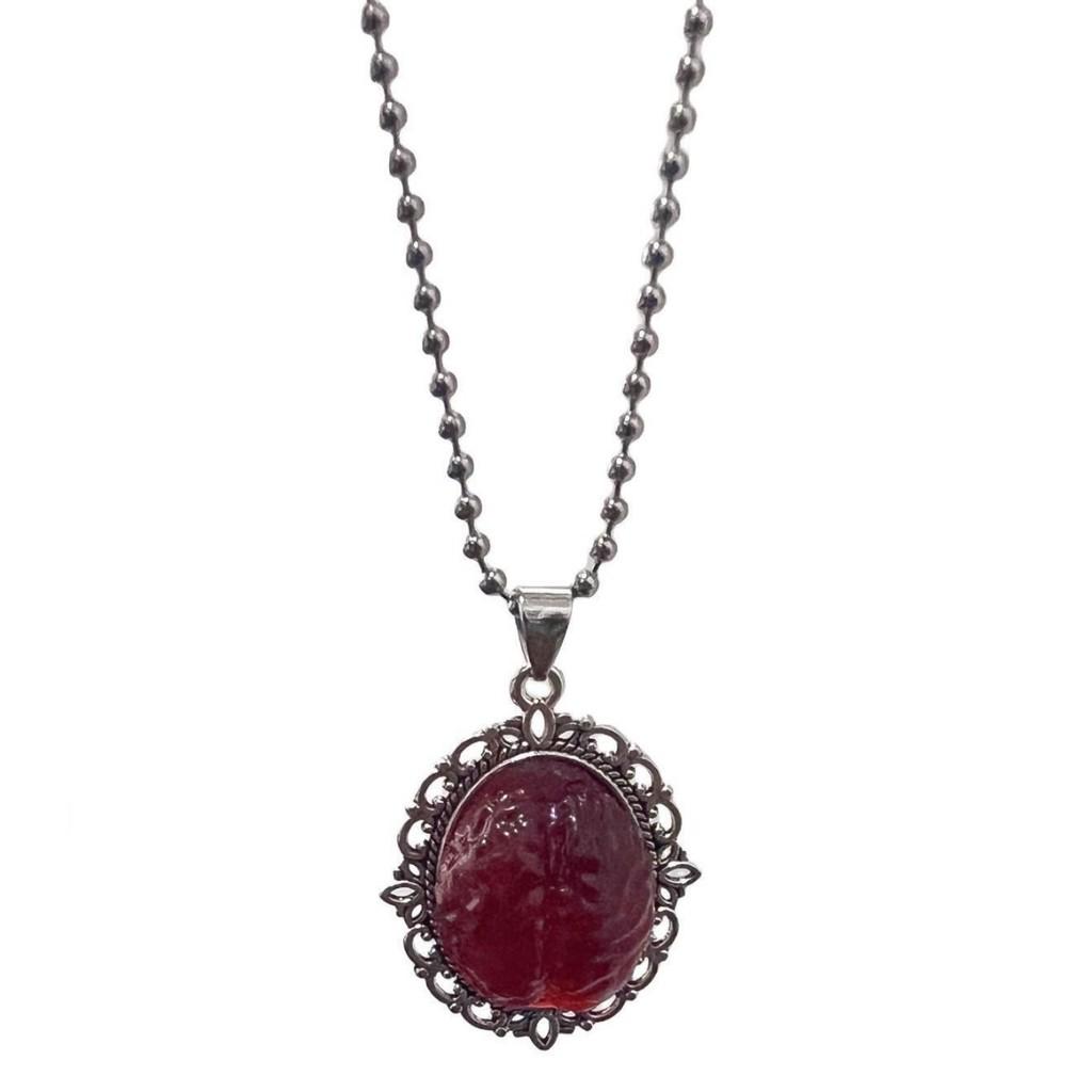 Gothic Heart Pendant Necklace With Alloy Material For Halloween Costume Accessory