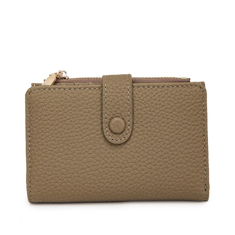 New women's short wallet women's lychee pattern fashion card bag fashion ID card tide