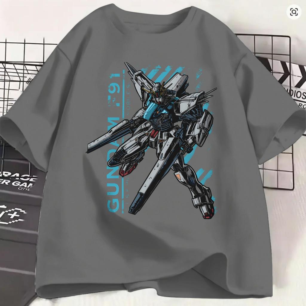 Gundam TShirt Summer Hippie T Shirts Unisex Pure Cotton O Neck 4xl 5xl 6xl Tees ShortSleeve Y2k Basic Tops
