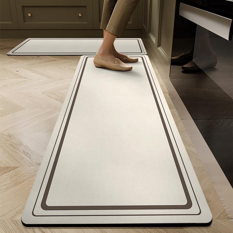 1/2pcs Simple Kitchen Floor Mat Home Long Absorbent Anti-Slip And Easy-To-Maintain Floor Mat Diatom Mud Carpet