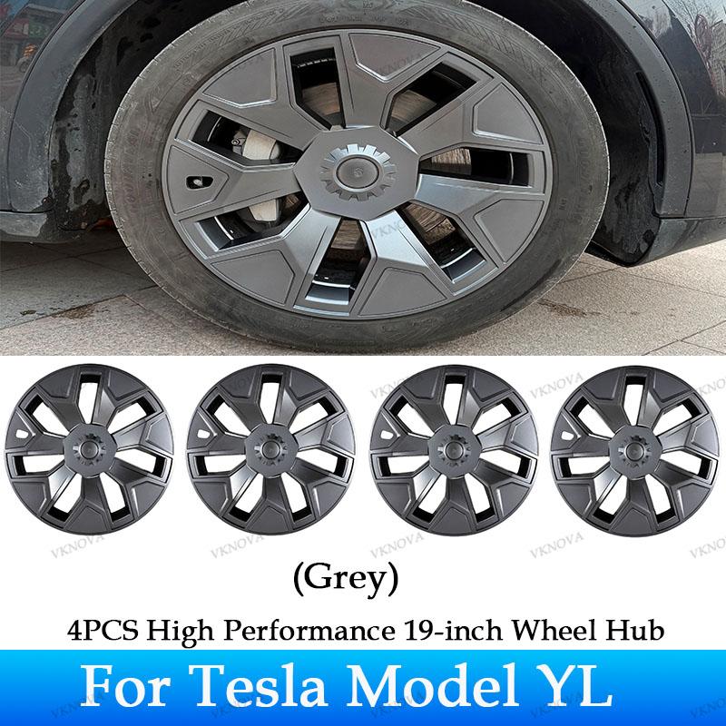 For Tesla Model YL Launch 2026 + 4PCS Hub Cap Car Replacement Wheel Cap 19 Inch Performance Automobile Hubcap Cover Accessories