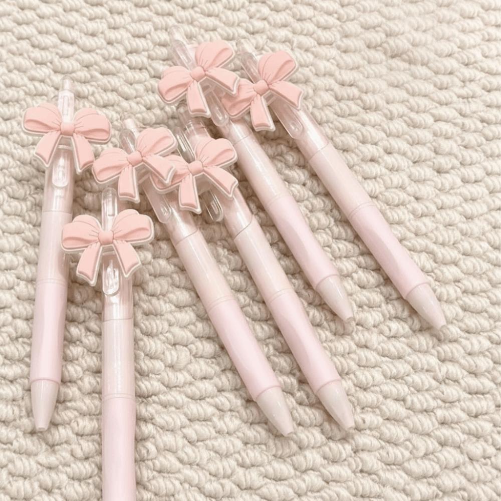 10pcs Set Bow Knot Design Gel Pen 0.5mm Sign Pen Cute Ballpoint Pen Student Stationery