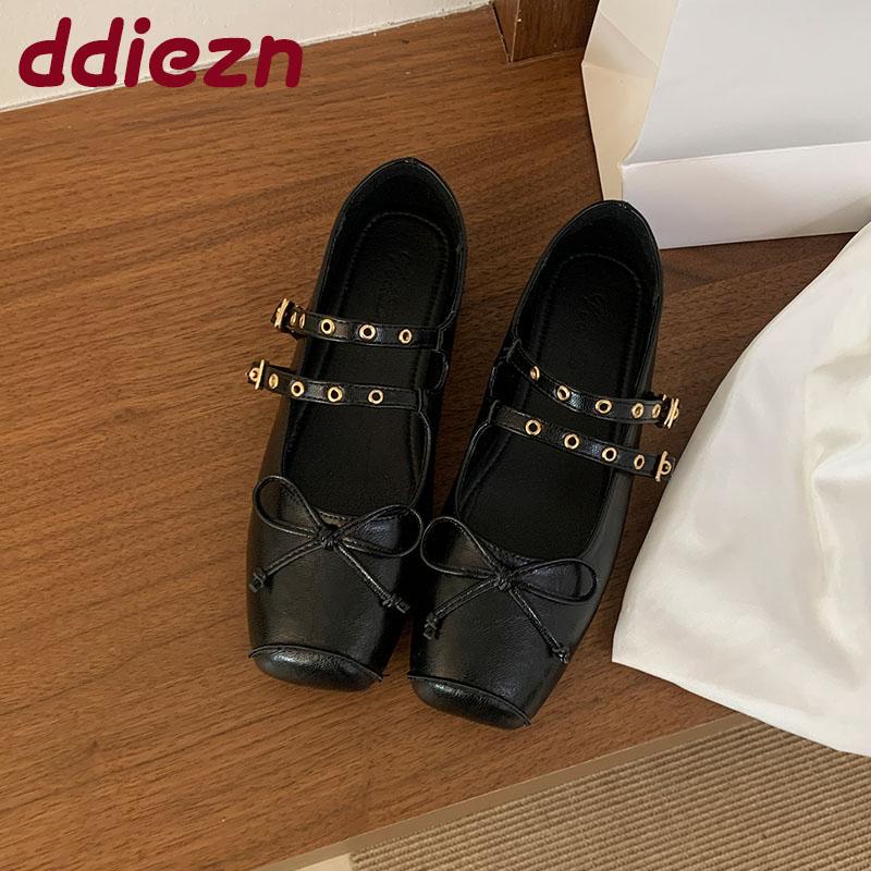 Fashion Soft Female Shallow Fashion Butterfly-Knot Ladies Flats With Shoes Buckle Strap Footwear Mary Janes Flats Shoes For Women