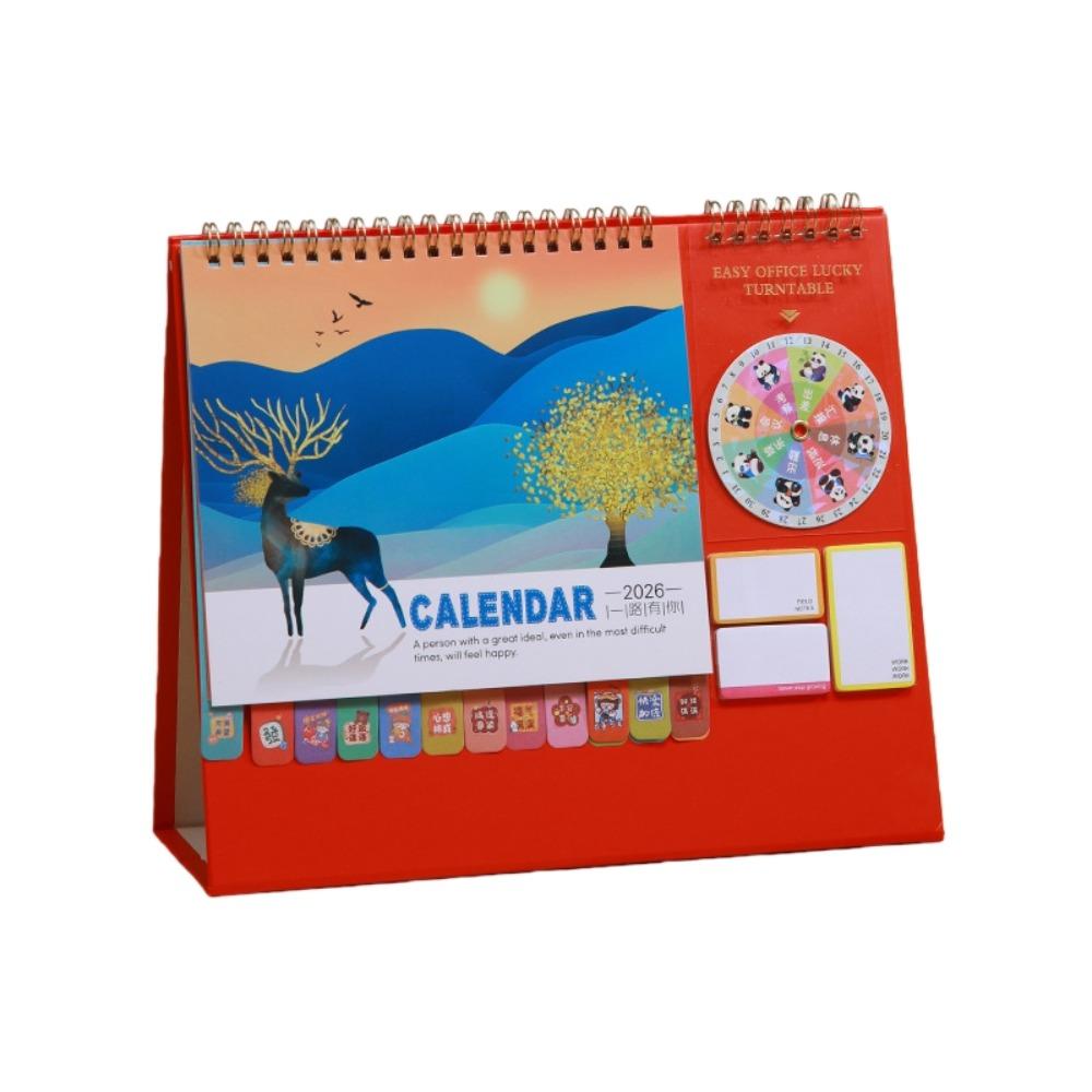 Coil Binding 2026 Desk Calendar Month Date Display Standing Flip Calendar Daily Planning