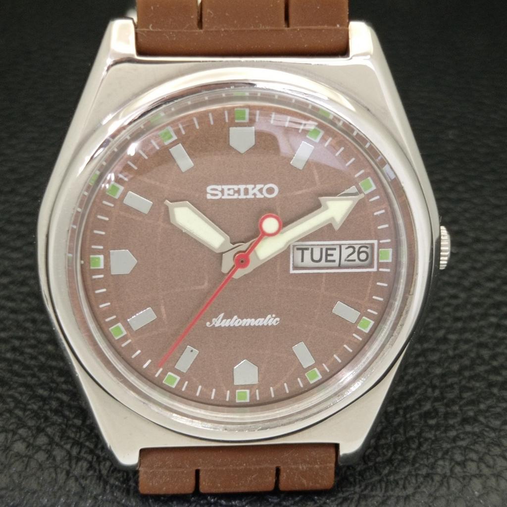 Seiko AUTOMATIC VINTAGE JAPAN 6309A MENS BROWN COLOR DIAL WATCH A700515-5 R203-a700515