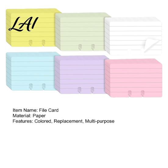 File Card Replacement 300/600Pcs Colored Rotary Refills 2-1/4" x 4" Business Cards 6 Universal System Accessories Color Kit Blank Lined Note Set Kit