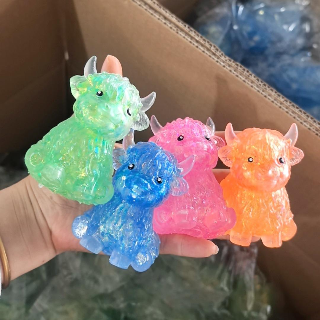 Vaca de las Highlands Escocesas Squishy Rebote Lento Alivio de la Ansiedad Juguete Fidget, Juguetes Squishy, Juguetes para Niños, Juegos Para Niños, Queso Squishy blue