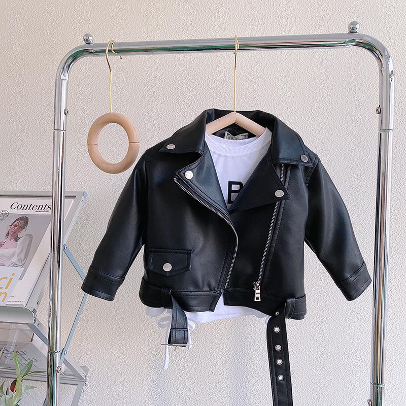 

Children s Fashionable Spring/Autumn Motorcycle Leather Jacket RQ315 Size 160