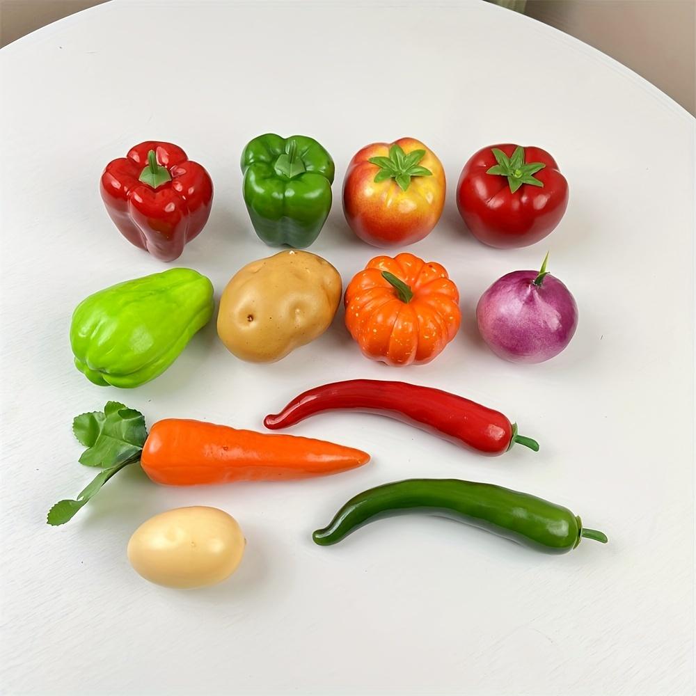 12Pcs Realistic Artificial Fruits & Vegetables, Decor Set for Home & Restaurant 12pcs