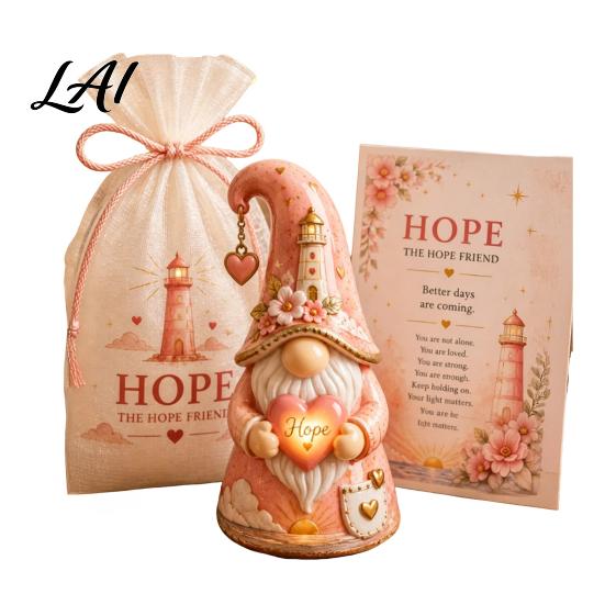 Gnom-Ornament Emotionale Stützfigur mit Karte und Aufmunterungsgeschenk für Sie Mullbeutel Positive Energie Frauen Dekoration