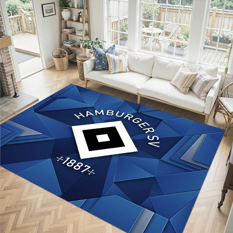 Hamburger SV Football Design Tappeto in Velluto di Cristallo Accogliente Non?Tappeto Stampato Antiscivolo per Camera da Letto Soggiorno Ingresso